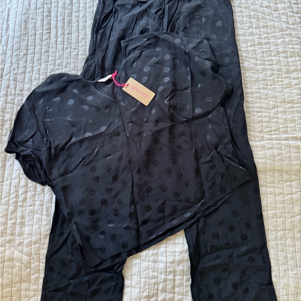 Gorman Set- Polka Dot Women's Silk in black